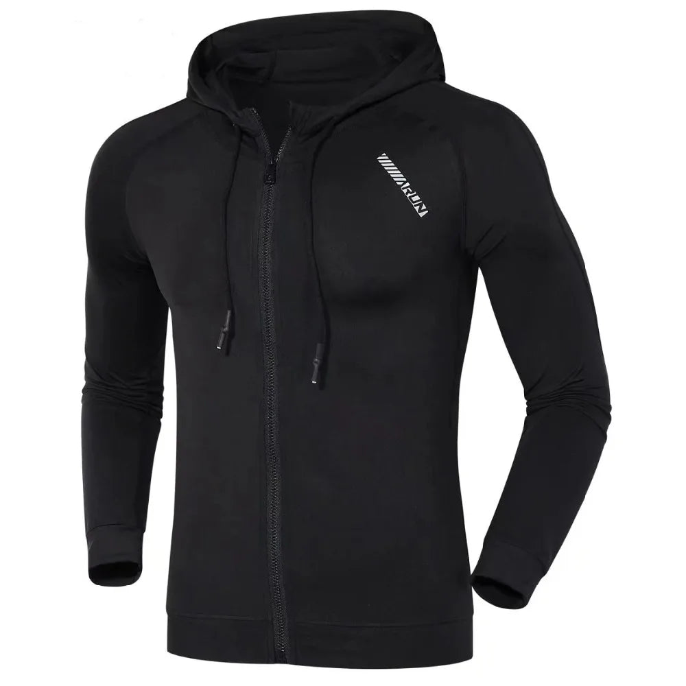 Jaqueta esportiva masculina, jaqueta com capuz, jaqueta para corrida, jaqueta de poliéster, jaqueta respirável, jaqueta de secagem rápida, roupa esportiva masculina, jaqueta para outono, jaqueta para inverno, moda fitness masculina