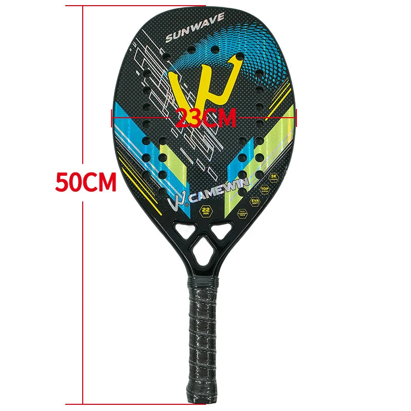 Raquete de Beach Tennis, raquete de fibra de carbono, raquete leve, controle superior, equipamento de beach tennis, raquete com núcleo EVA, acessórios de beach tennis, raquete de alta performance, esportes de praia, raquete durável