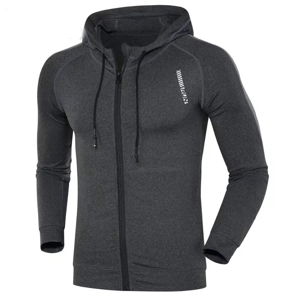 Jaqueta esportiva masculina, jaqueta com capuz, jaqueta para corrida, jaqueta de poliéster, jaqueta respirável, jaqueta de secagem rápida, roupa esportiva masculina, jaqueta para outono, jaqueta para inverno, moda fitness masculina
