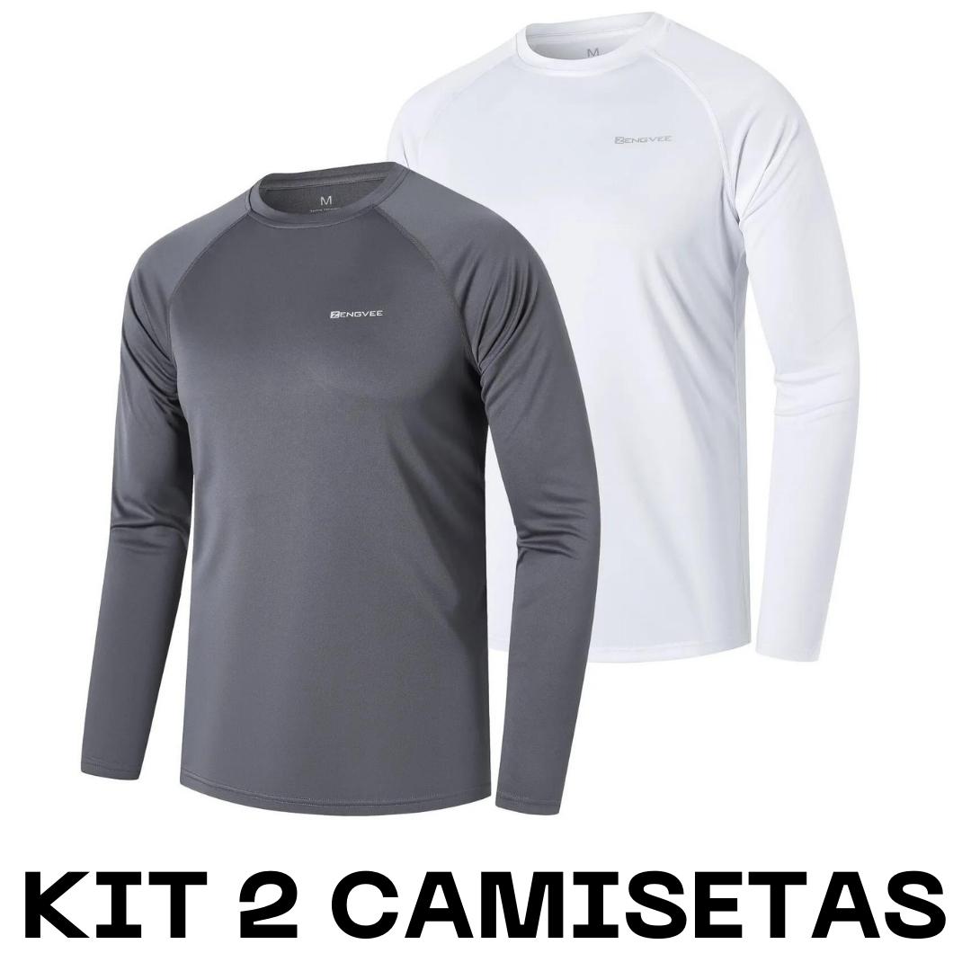 Camisetas Esportivas de Manga Comprida | Conforto e Proteção - 2 UNIDADES