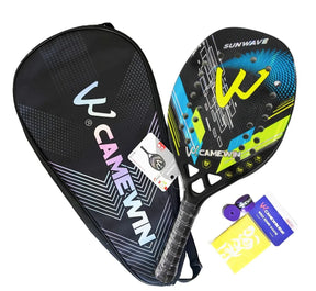 Raquete de Beach Tennis, raquete de fibra de carbono, raquete leve, controle superior, equipamento de beach tennis, raquete com núcleo EVA, acessórios de beach tennis, raquete de alta performance, esportes de praia, raquete durável