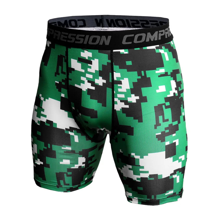 Shorts Masculinos de Compressão Fitness com Secagem Rápida