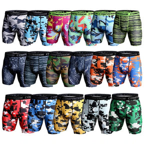 Shorts Masculinos de Compressão Fitness com Secagem Rápida