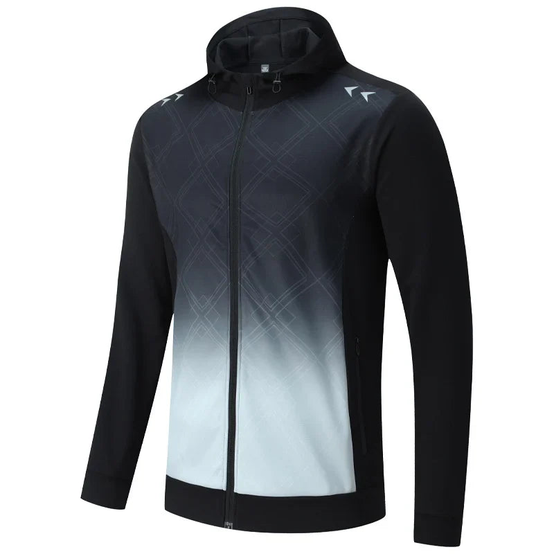 Jaqueta esportiva masculina, jaqueta com zíper, jaqueta de poliéster, moda esportiva, jaqueta flexível, roupa esportiva masculina, jaqueta confortável, jaqueta para homens, jaqueta casual