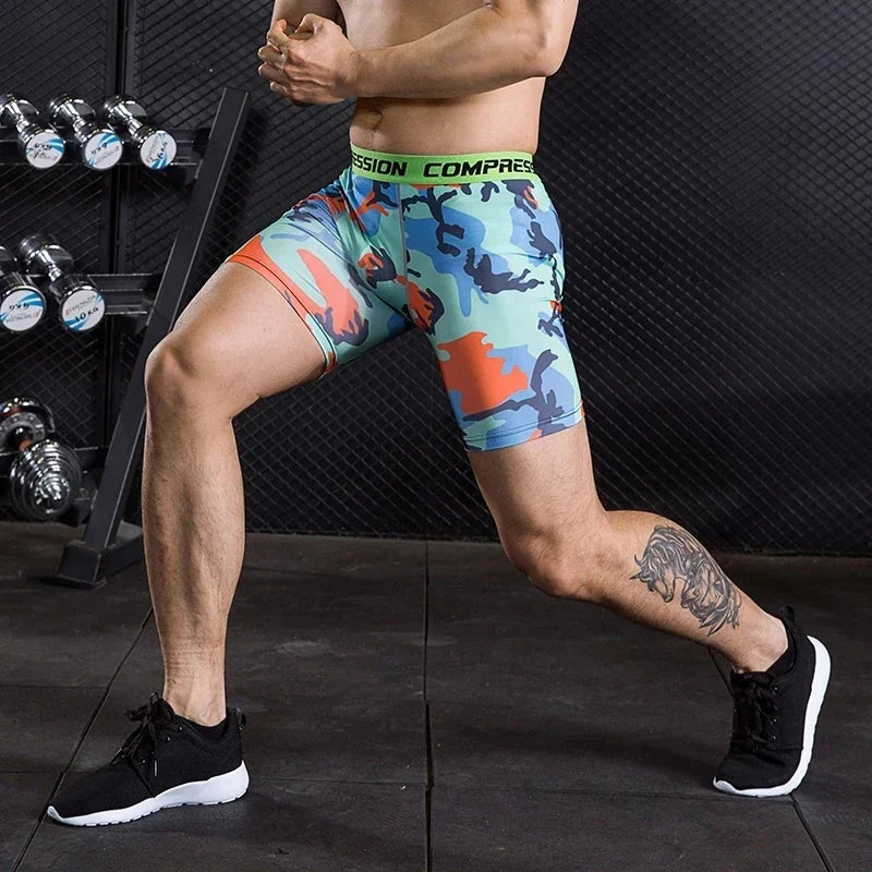 Shorts Masculinos de Compressão Fitness com Secagem Rápida