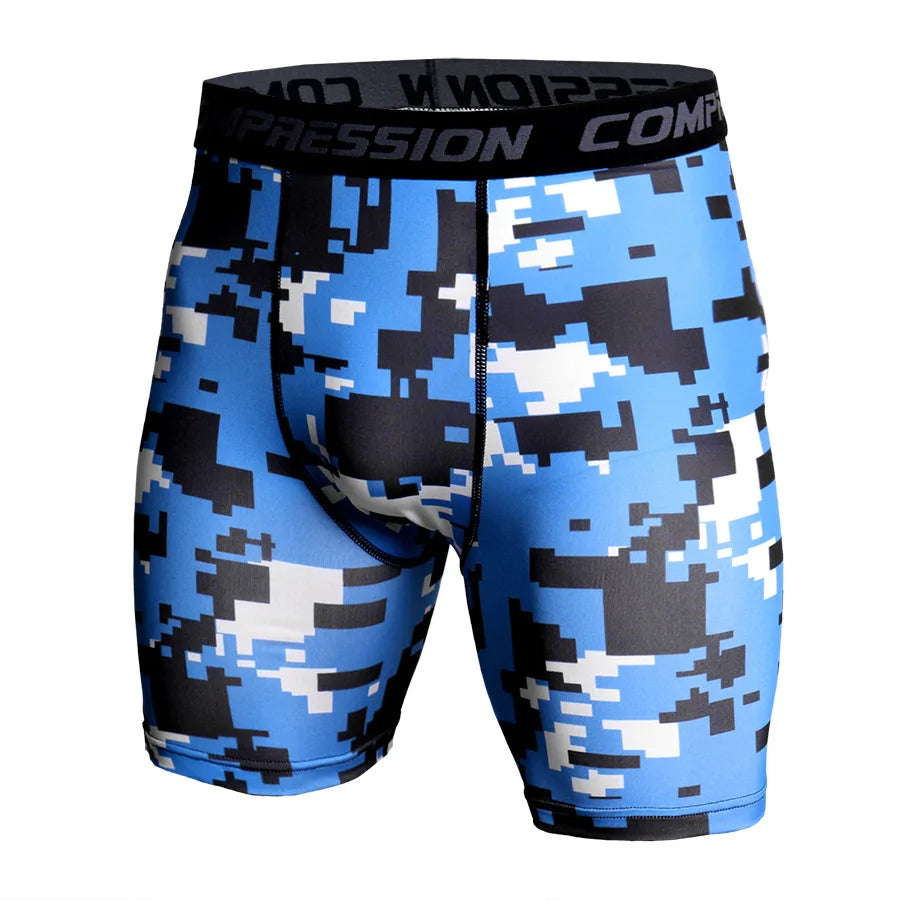 Shorts Masculinos de Compressão Fitness com Secagem Rápida