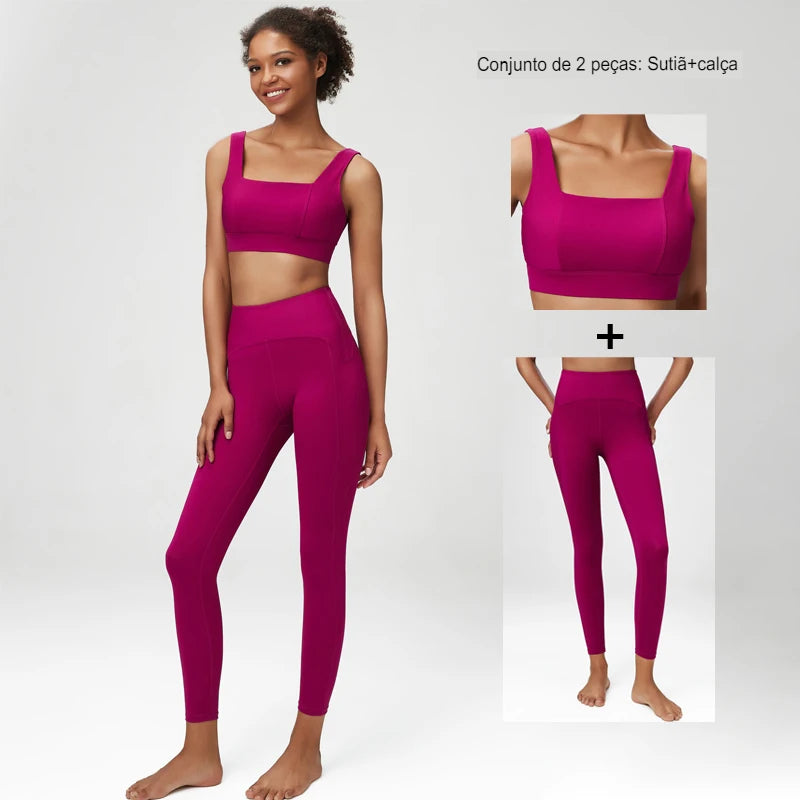 Conjunto de Yoga, conjunto de academia, conjunto para treino, conjunto para mulher de treino, conjunto para ginastica feminino, conjunto de treino feminino