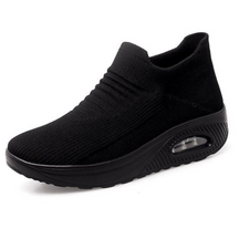 Tênis feminino para caminhada, tênis com plataforma, tênis respirável, tênis confortável, tênis para iniciantes, calçado esportivo feminino, tênis para caminhada plana, tênis feminino com elevação, moda fitness feminina, tênis com palmilha de látex